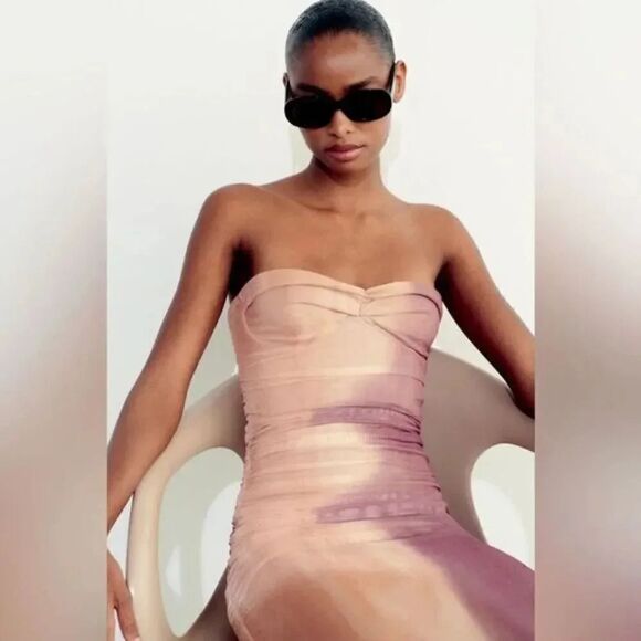 ZARA‎ PRINTED TULLE DRESS - Picture 8 of 16